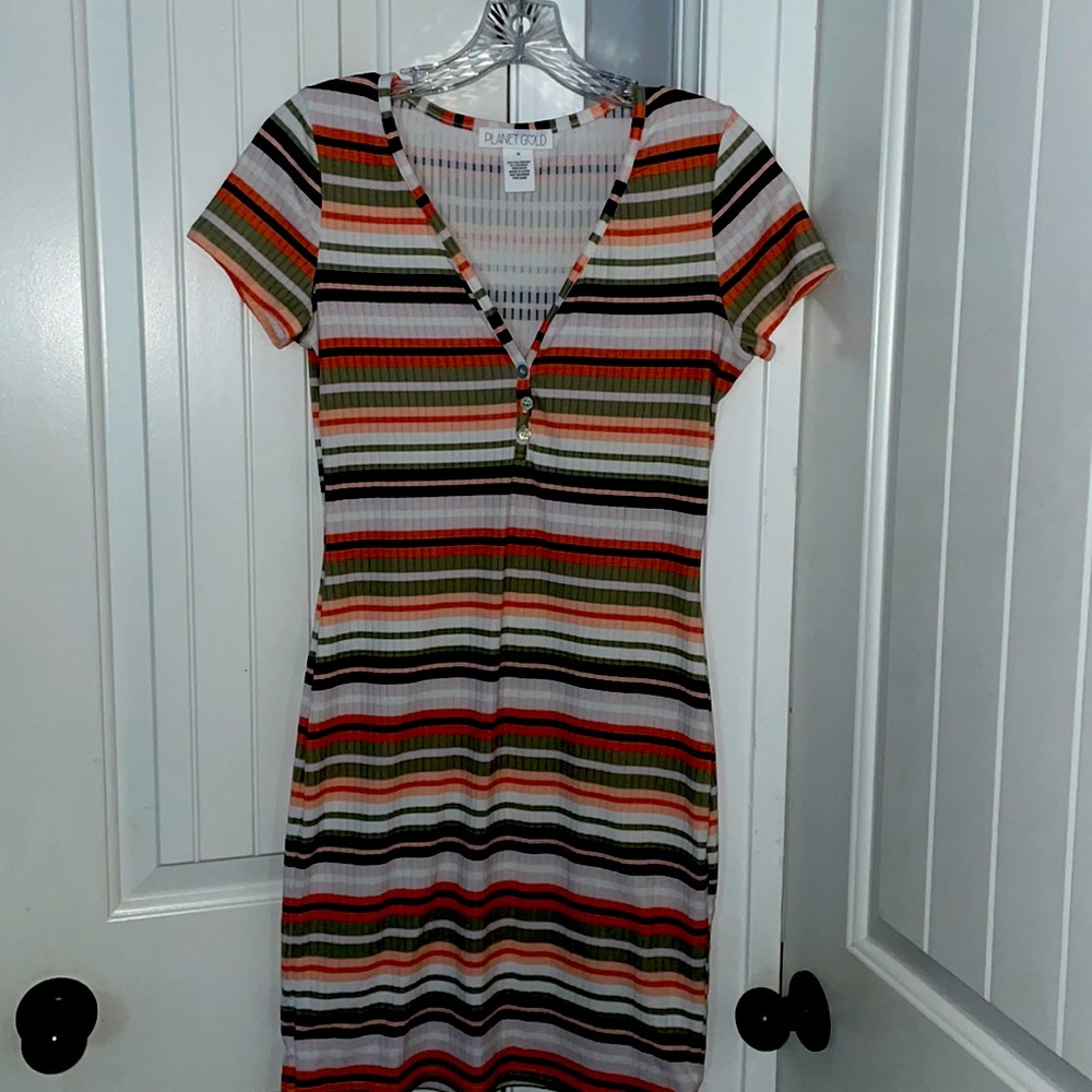 Multi-Color Planet Gold Summer dress - Picture 2 of 5